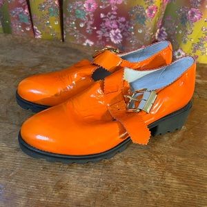Rare Miista Orange Patent Buckle Oxford